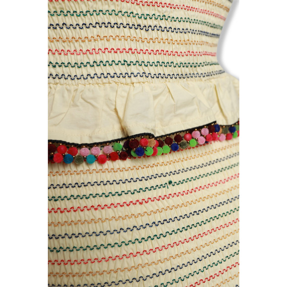 Never Fully Dressed Women's Multi Color Pom Pom Midi Dress - New - Size 4 - Picture 4 of 4